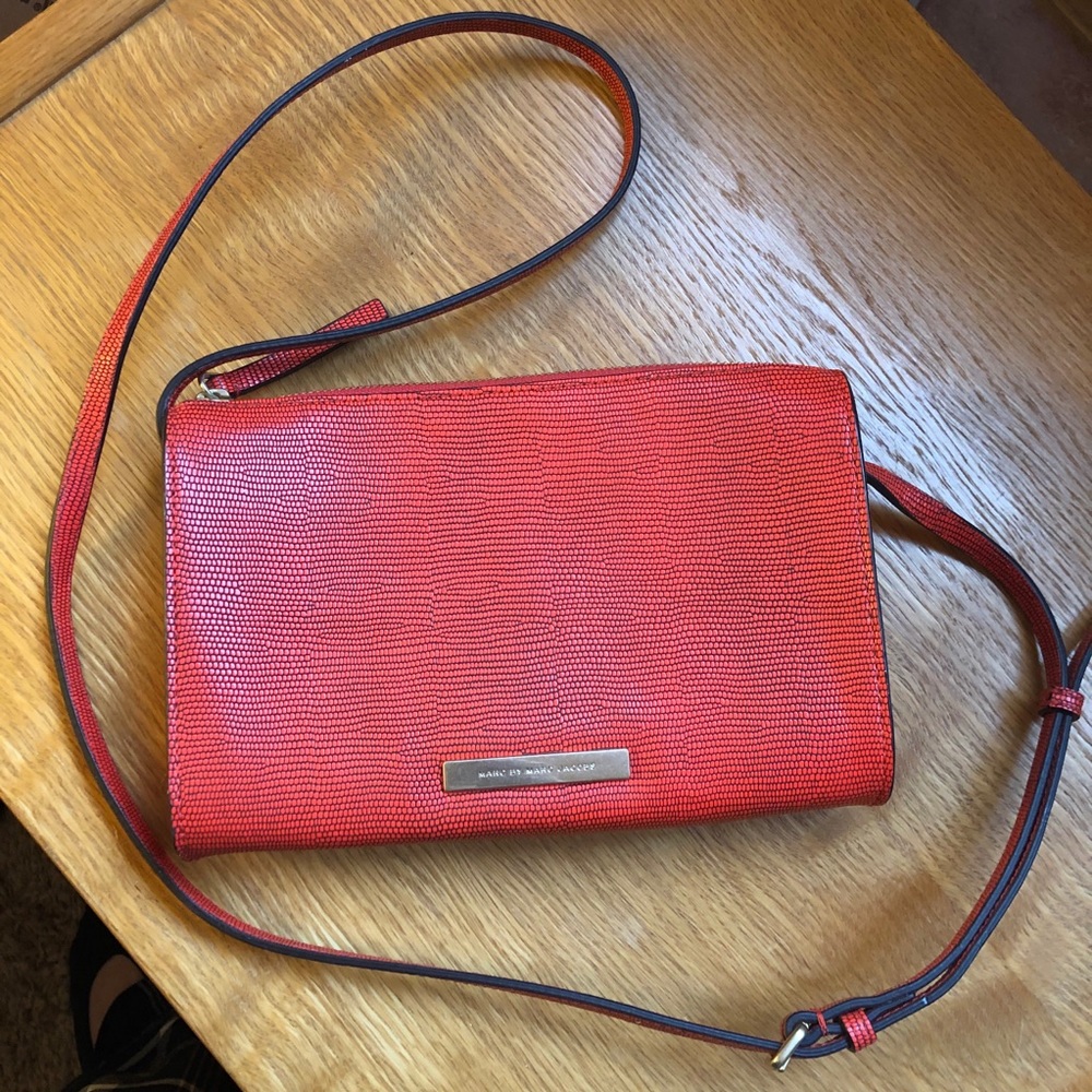 Marc Jacobs Orange Leather Textured Crossbody